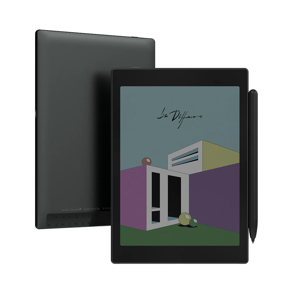BOOX Tab Mini C e-ink tablet rear view with clean minimalist finish