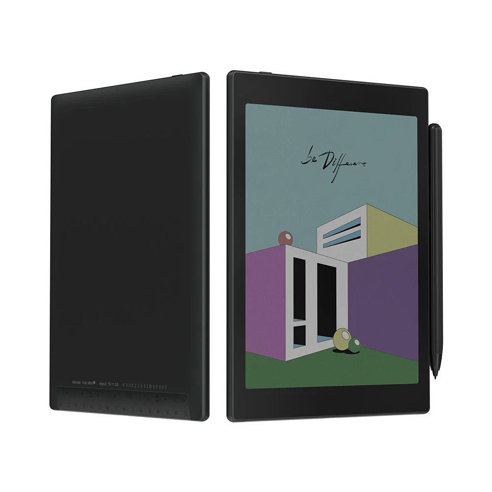 BOOX Tab Mini C color e-ink tablet front view with compact design