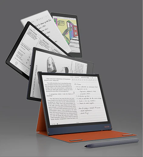 BOOX story illustration showing e-reader and digital reading workflow