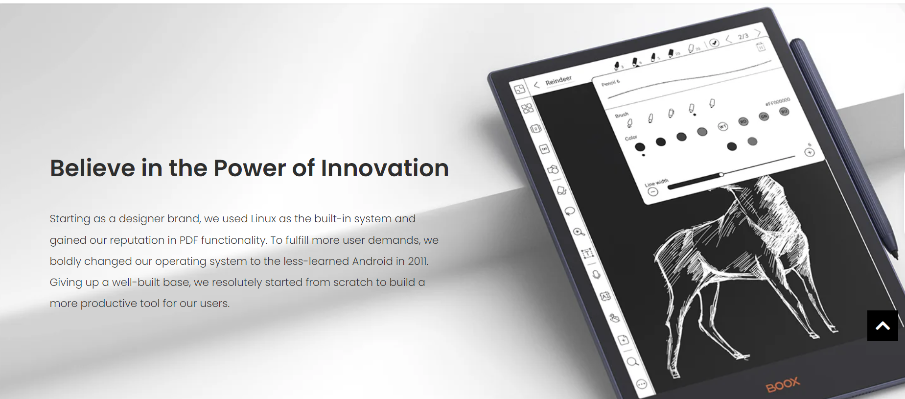 BOOX eReader tablet angled product lifestyle image