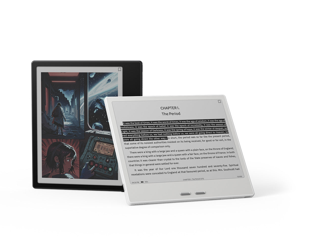 BOOX Go Series e-reader with document and book reading interface