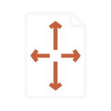 Resize and orientation control icon for flexible screen usage