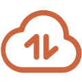 Cloud sync icon representing data backup and file synchronization