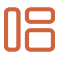 Multitasking layout icon representing split-screen productivity features