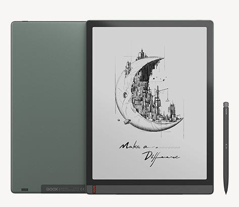BOOX Note Max e-ink tablet front view with large reading display