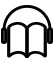 Audiobook and reading assistance icon for audio-supported reading