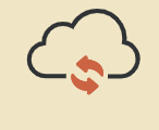Cloud synchronization icon for e-reader devices